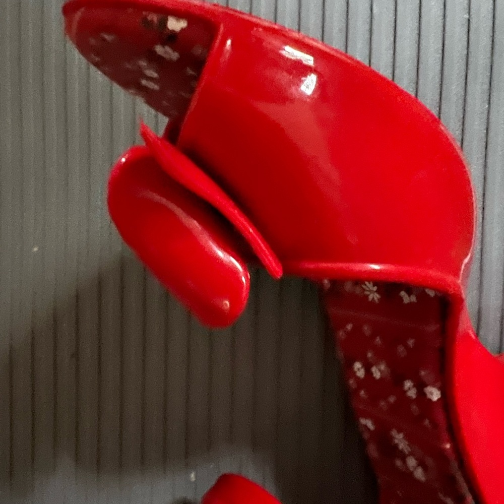 Melissa Red Floral Bow Ankle-Strap Sandals - Picture 16 of 16